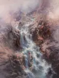 Jerry Jacobi, Waterfall Landscape, Oil on canvas