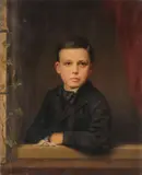 Thomas Badger, Portrait of a Young Boy at Window, Oil on canvas
