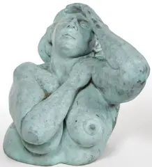 Edward Povey, Woman Searching the Skies, Bronze with verdigris patina