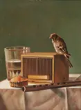 Jack J. Hartert, Still life with chaffinch & objects -, Oil on panel
