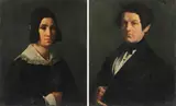 A Wife and Husband - by American School, Oil on canvas, sold Dec 2022