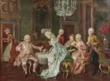 Cleto Luzzi, A Mishap at Tea Time, Oil on canvas