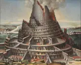 Jack J. Hartert, Tower of Babel, Oil on board