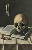 British School, A Memento Mori still life with skull -