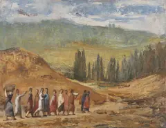 A Procession - by Manuel Mingorance Acien, Oil on canvas, offered Dec 2022