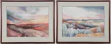 Robert J. Shuler, Sunset on the Foothills -, Watercolor on paper