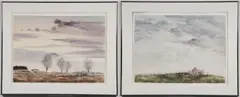 Alan Servoss, Expansive rural landscapes -, Watercolor on paper