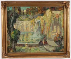 George Elmer Browne, An Afternoon at Fontana dell'Ovato, Oil on canvas