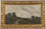 Ransome Gillett Holdridge, Northwest Mountainous Landscape with Figures, Oil on canvas