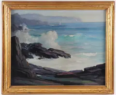 Leon Lundmark, California Seascape -, Oil on canvas