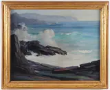 Leon Lundmark, California Seascape -, Oil on canvas