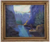 Lester A. Gilette, The Long Cast, Oil on board
