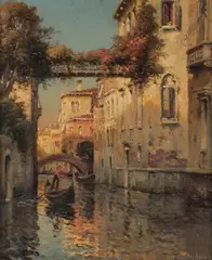 Antoine, Small Canal, Oil on canvas