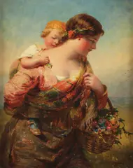 John James Hill, Returning Home, Oil on wood panel