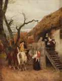 Heinrich Breling, The Visitors, Oil on wood panel