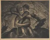 John Edward Costigan, Mother and Child -, Etching