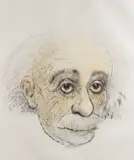 Mauricio Lasansky, Portrait of Albert Einstein-, Drypoint