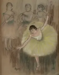 Dancer in Yellow by Edgar Degas, Pastel on paper, sold Apr 2022