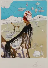 Salvador Dalí, The Earth Goddess -, Color lithograph on Arches paper