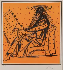 Salvador Dalí, Saint Mark - From "Twelve Apostles (Knights of the Round Table) -, Color lithograph with embossing and foil on Arches paper