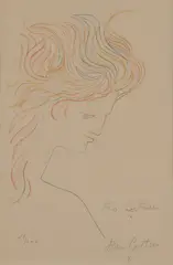 Jean Cocteau, Tête en profil, Color Lithograph