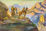American School, On The Lookout, oil on canvas