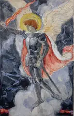 Mikhail Nesterov, The Archangel Michael -, Watercolor and gouache on card