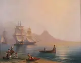 Ivan Konstantinovich Aivazovsky, Naples Bay at Dawn, Oil on canvas
