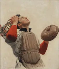 Robert Robinson, Baseball Catcher -, Oil on canvas