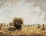 Otto von Pippel, Hayfield Harvest, Oil on canvas