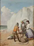 The Brighton Fisherman- by Myles Birket Foster, Oil on academy board, offered Dec 2021