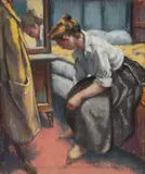 French School, Portrait of a Woman Seated on Bed