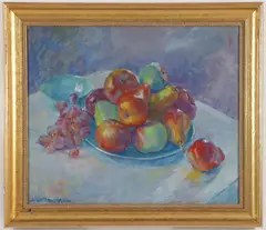 William Malherbe, Impressionist Still Life with Fruit -, Oil on board