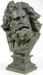 François Rude, Head of a Gaulish Warrior -, Bronze with brownish-green patina
