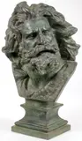 François Rude, Head of a Gaulish Warrior -, Bronze with brownish-green patina