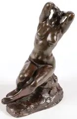 Le Desespoir by Jules Dalou, Bronze with dark brown patina, sold Dec 2021