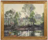George Kennedy Brandriff, Impressionist Spring Landscape, Oil on canvas
