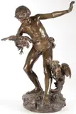 Paul Romain Chevre, Combat de Coqs (The Cockfight) -, Bronze with brown patina