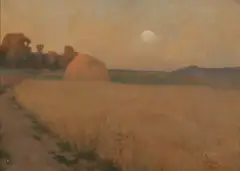 Herbert Denman, Hayfield at Dusk -, Oil on canvas