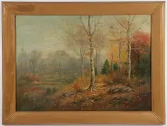 George Ernest Colby, Autumn Wooded Landscape -, Oil on canvas