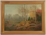 George Ernest Colby, Autumn Wooded Landscape -, Oil on canvas