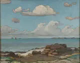 Jules Louis Moréteau, French Coastal Landscape (Île-d'Aix) -, Oil on canvas