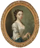 Jeremiah Davison, Portrait of Lady Anne Grey-Cavendish, Oil on oval canvas
