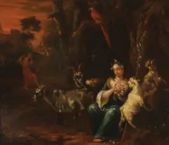 Philipp Peter Roos, Shepherdess in a Landscape, Oil on canvas