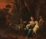 Philipp Peter Roos, Shepherdess in a Landscape, Oil on canvas
