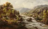 Raimund Volanek, Alpine Stream, Oil on canvas