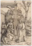 Christ Taking Leave of His Mother by Albrecht Durer, Woodcut on laid paper, lined and with restored upper central section, sold Dec 2021
