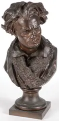 Francis de Saint-Vidal, Bust of Beethoven, Bronze with dark brown patina