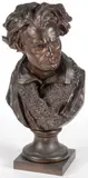Francis de Saint-Vidal, Bust of Beethoven, Bronze with dark brown patina