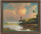 Samuel Newton, Marsh Landscape Near Sunset -, Oil on canvas
